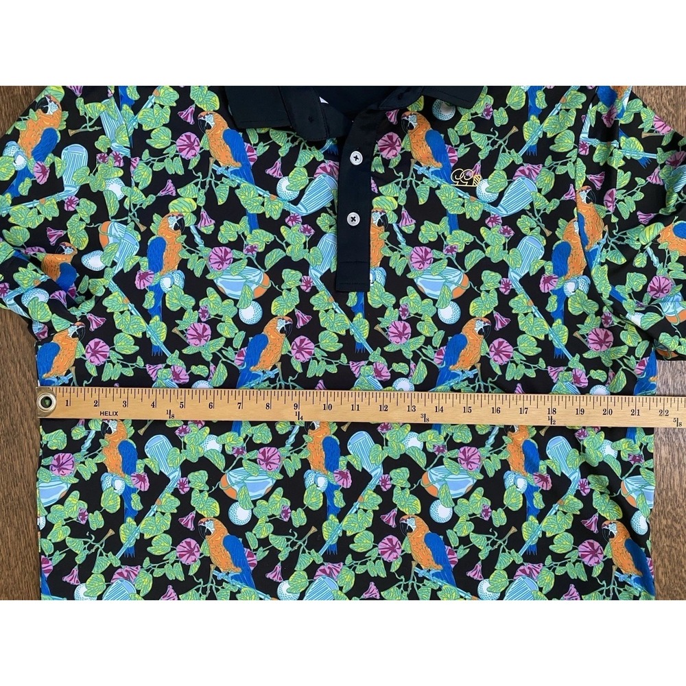 Good Good Golf Mens Short Sleeve Performance Polo Large Birds & Bogeys Tropical - Picture 6 of 7